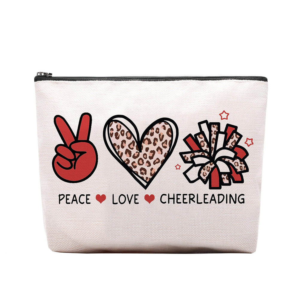 CEASQVAA cheer makeup bag front view highlights durable canvas for daily cosmetics.
