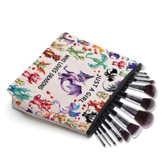 CEASQVAA Dragon Gifts makeup bag open inside showing roomy interior