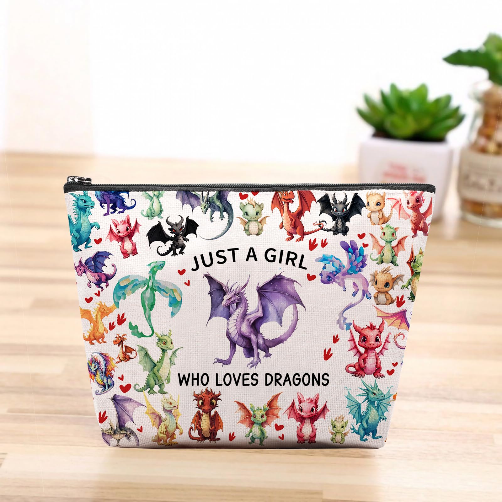 CEASQVAA Dragon Gifts makeup bag pattern detail highlighting dragon-themed design