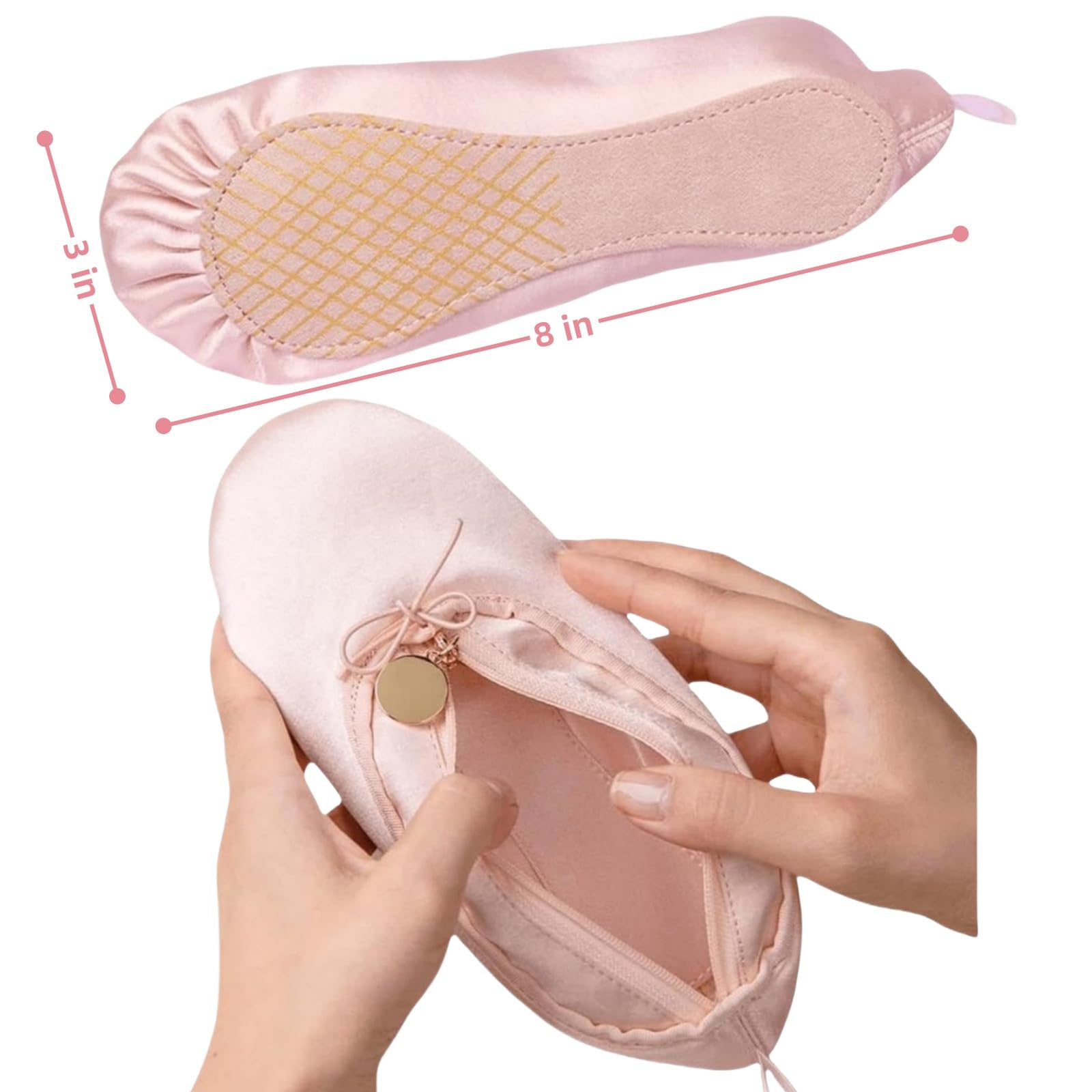 CECKQUE ballet makeup bag eight-inch size fits cosmetics on the go