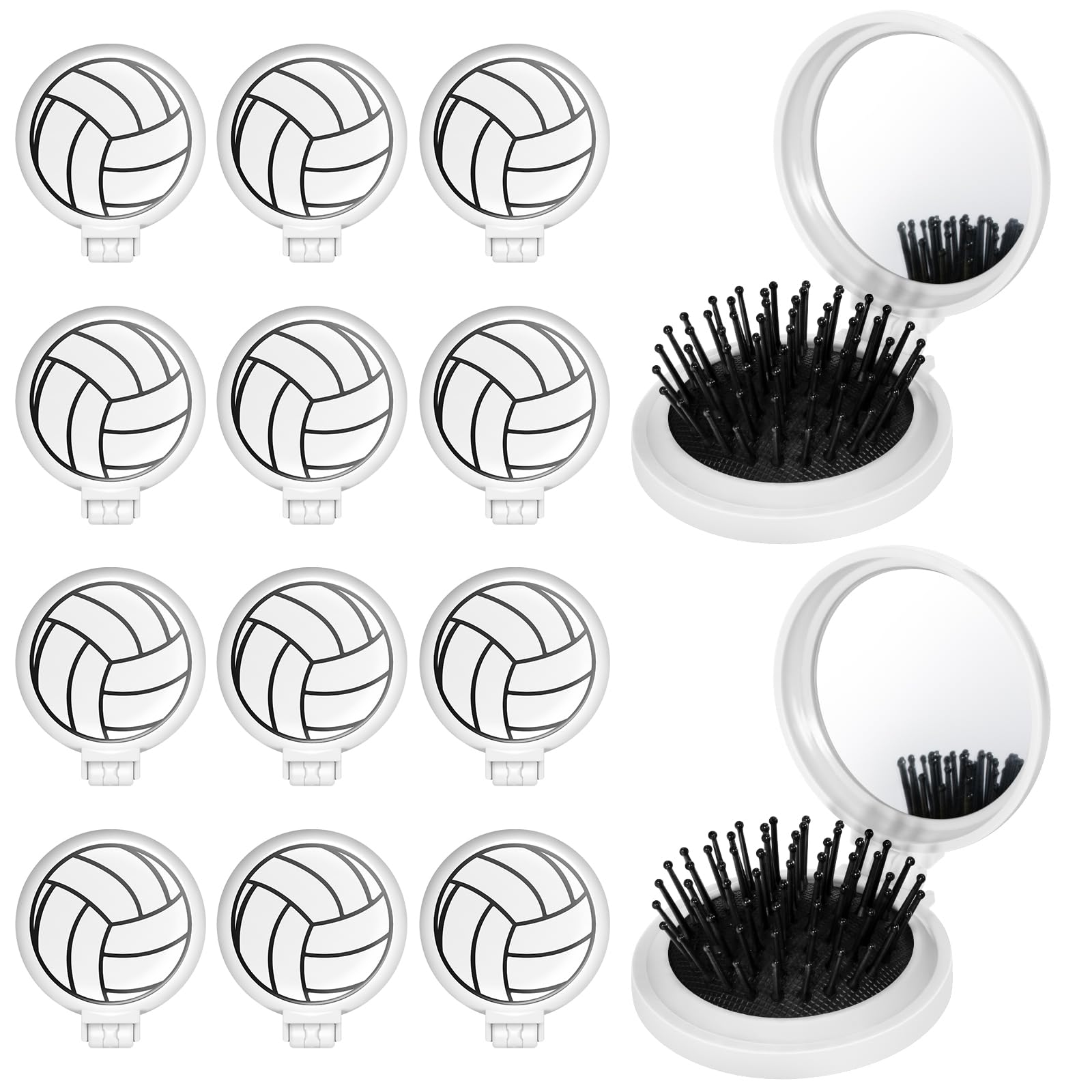 Cecnamt volleyball mini detangler brush compact for on-the-go styling.