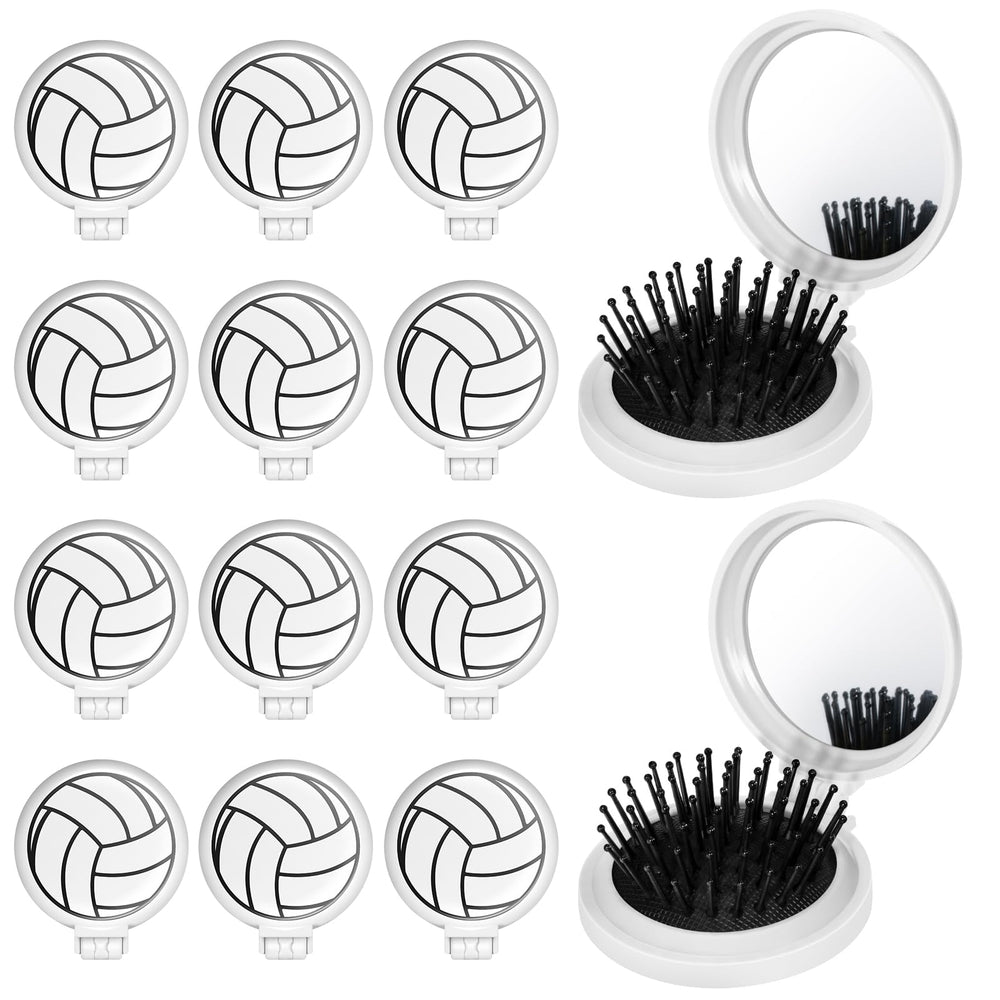 Cecnamt volleyball mini detangler brush compact for on-the-go styling.