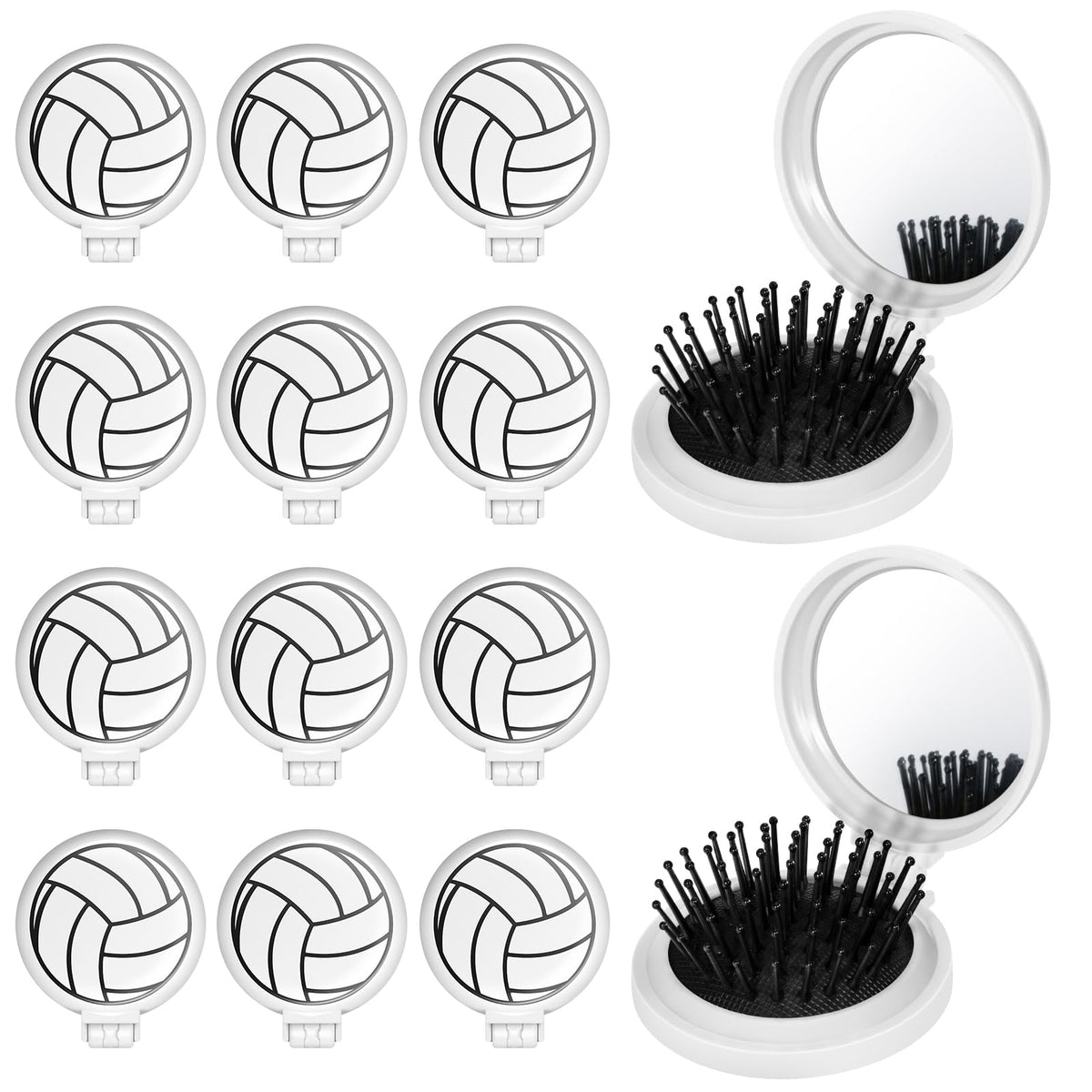 Cecnamt volleyball mini detangler brush compact for on-the-go styling.