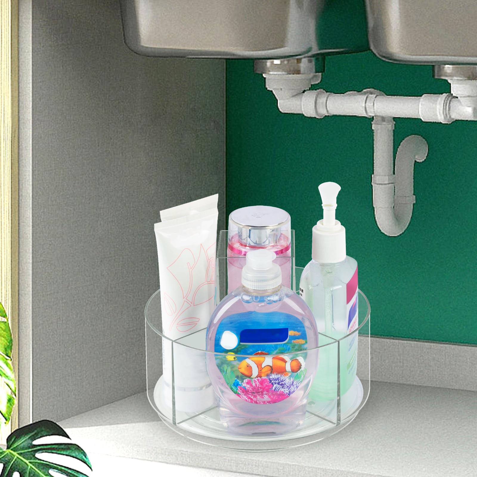 CECOLIC rotating organizer arrives ready-to-use for instant setup on dresser or bathroom counter