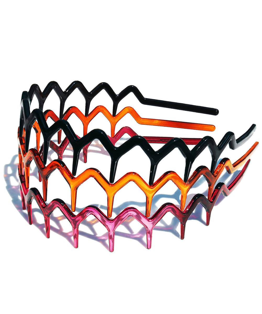 CeeGlow zigzag sharktooth headband in black keeps hair neat and stylish.