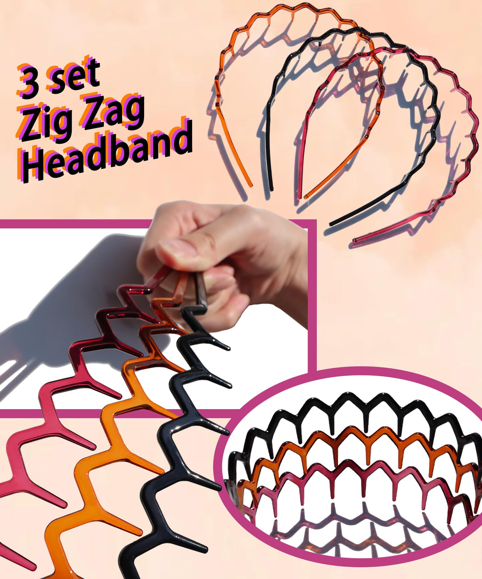 CeeGlow brown sharktooth headband adds subtle color with secure fit.