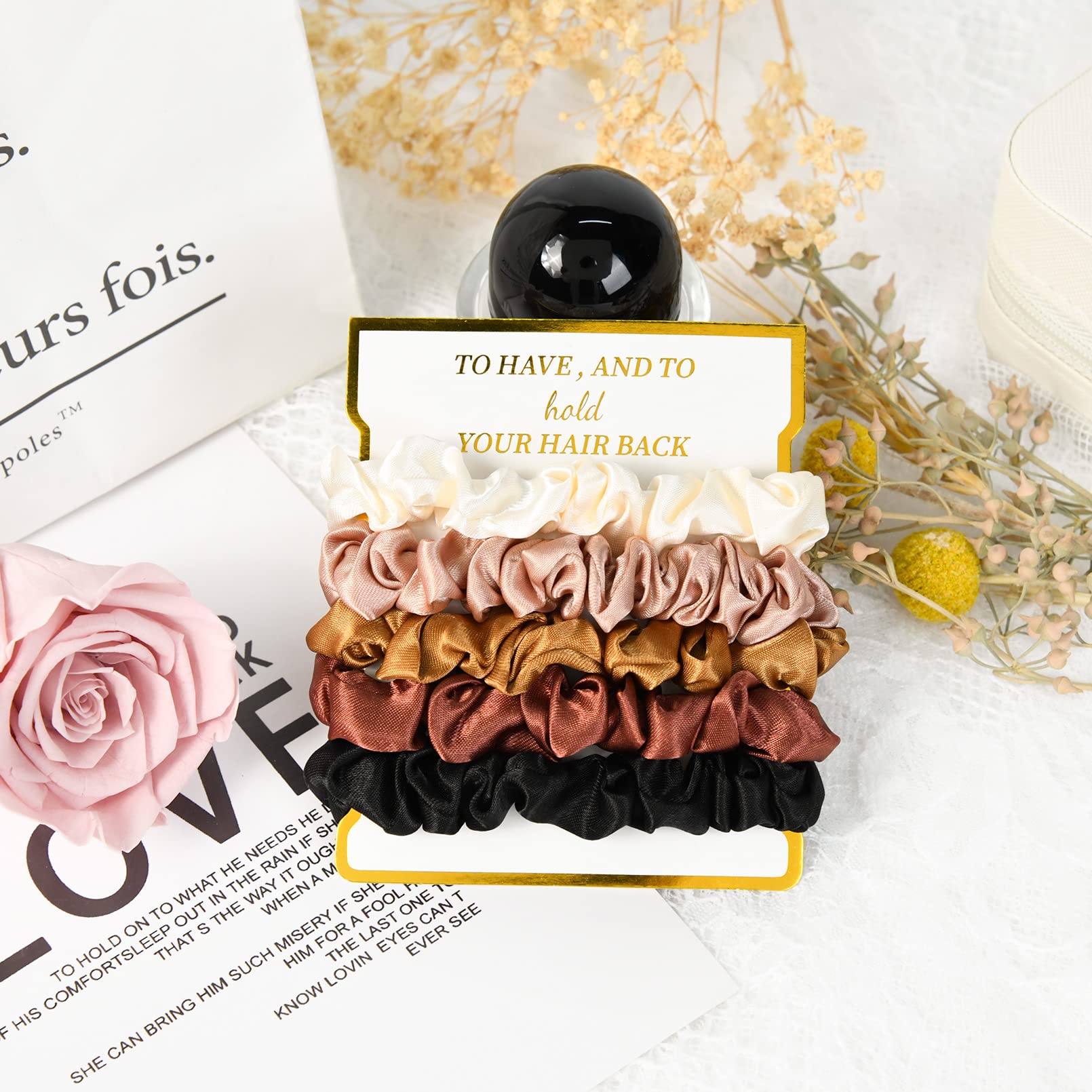 CEELGON Wine satin scrunchies add rich color to looks