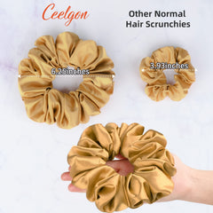 CEELGON satin scrunchies coffee color supports secure ponytail while reducing breakage risks.