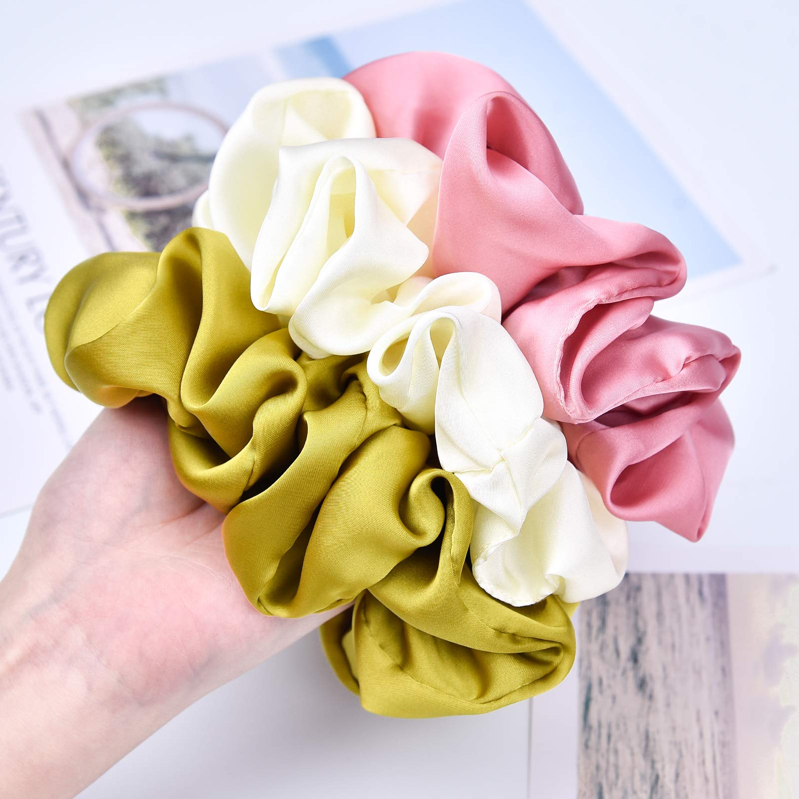 CEELGON big silk scrunchies creaseless-design minimizes dents after wear