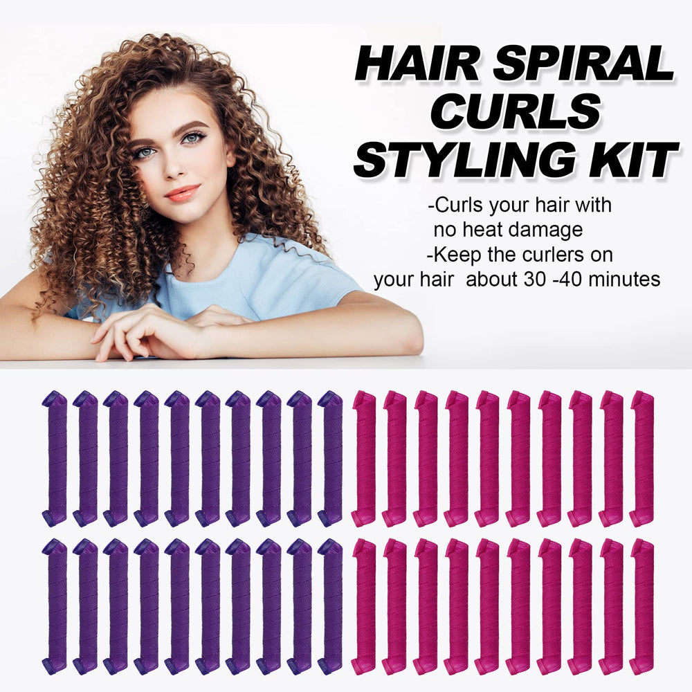 CEKEME in-use setup with hooks demonstrates no-heat curling