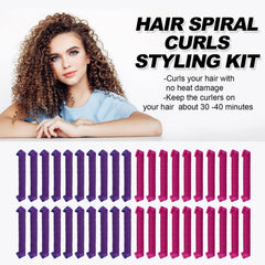 CEKEME in-use setup with hooks demonstrates no-heat curling