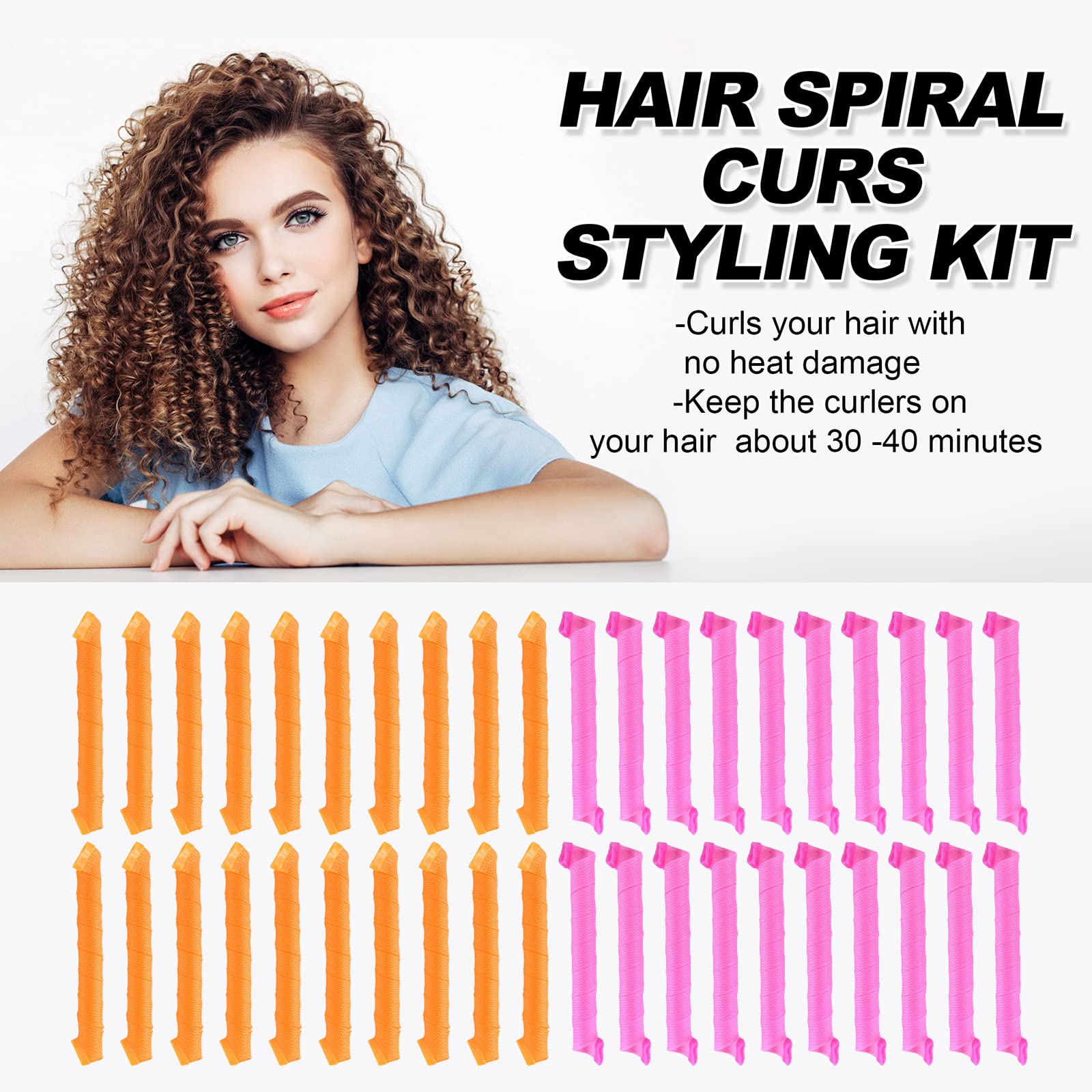CEKEME long hair 22in curlers in use for natural waves.