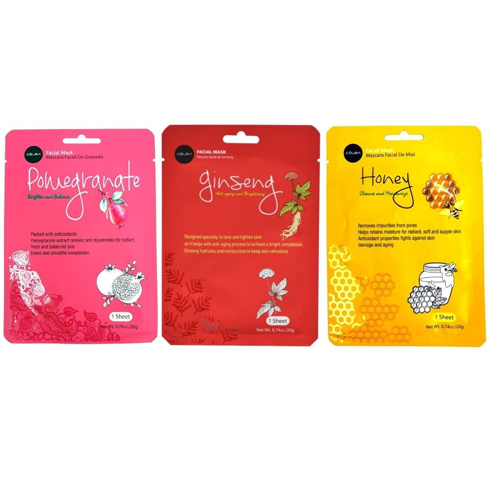 Celavi Essence Face Mask 12-Pack closeup highlights Korea-made, cruelty-free skincare routine