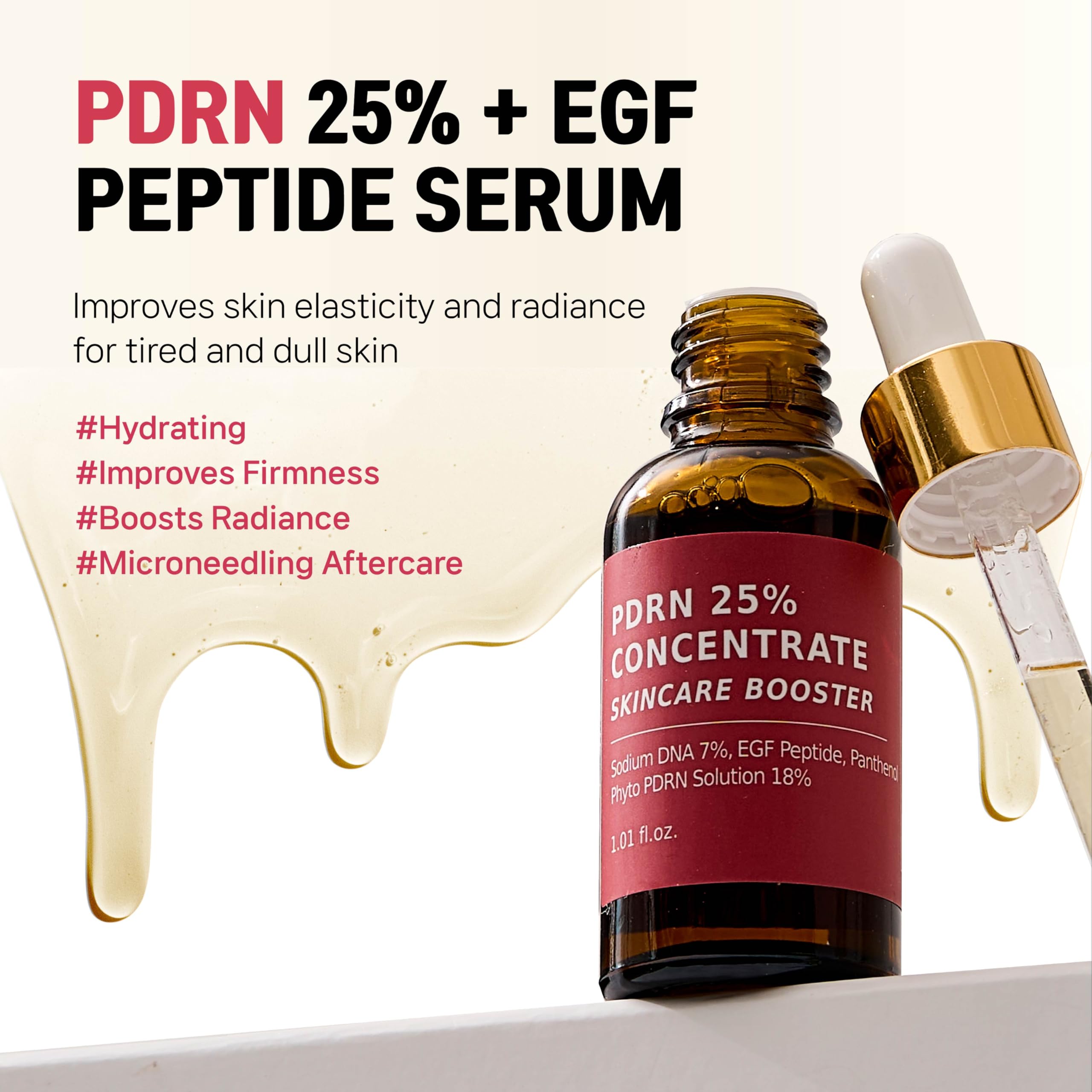CELDYQUE serum bottle closeup highlights lightweight, fast-absorbing formula for smooth skin.
