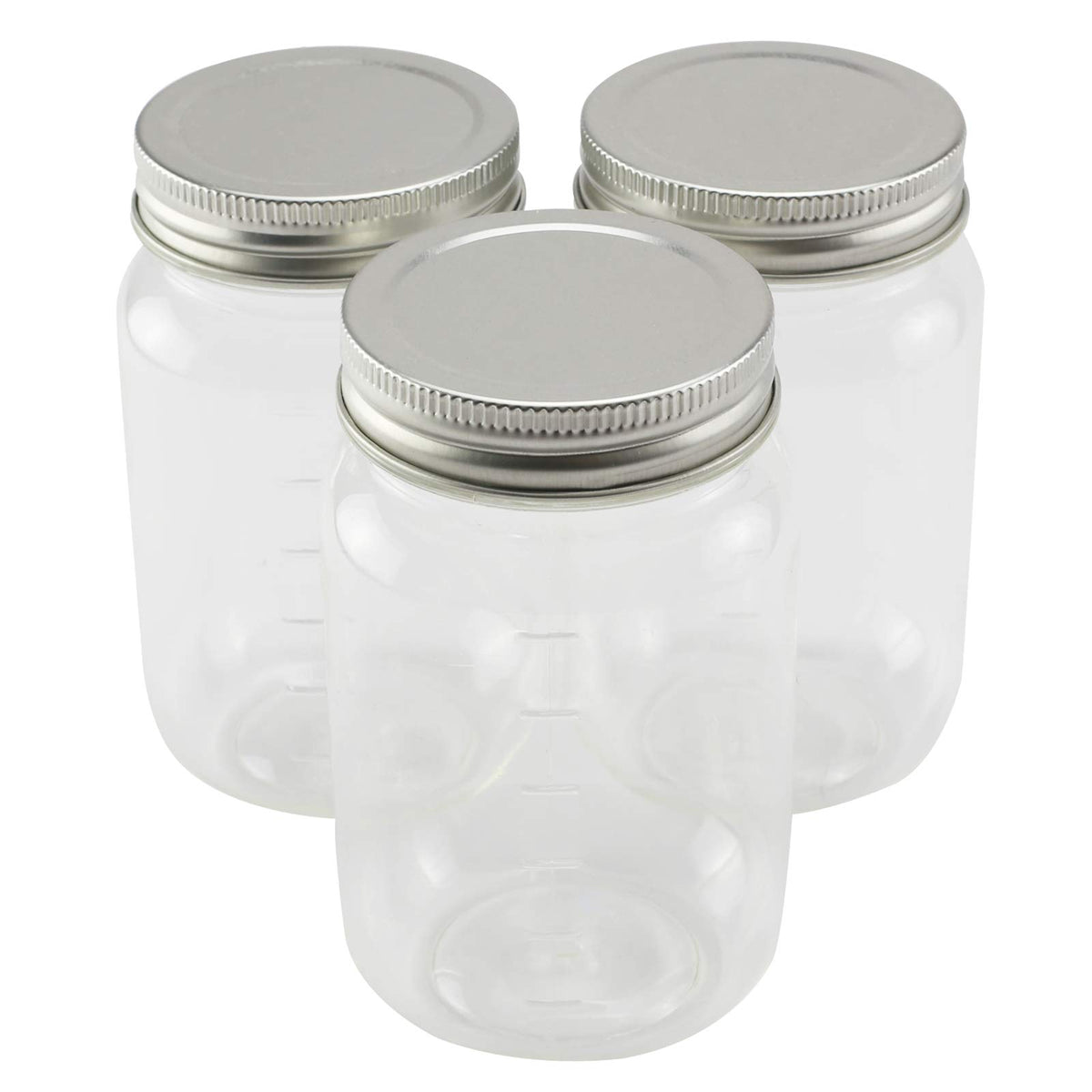 Celebrate It Michaels 16oz plastic Mason jar closed, ideal for pantry storage and craft organization