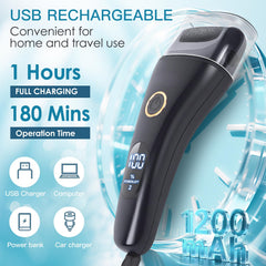 Celepen electric foot file cordless charging action for on-the-go use