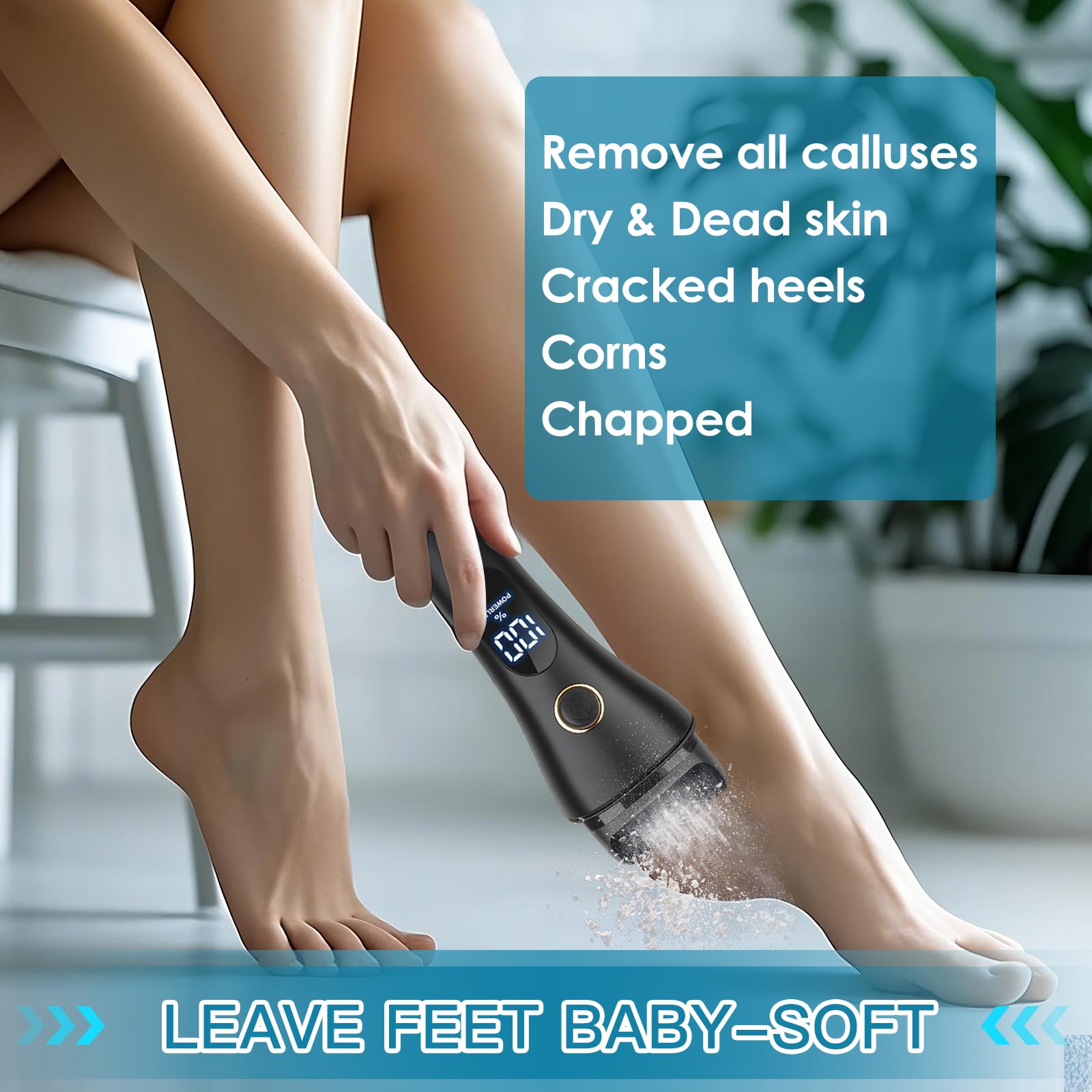 Celepen foot scrubber brush closeup demonstrates gentle cleansing before filing