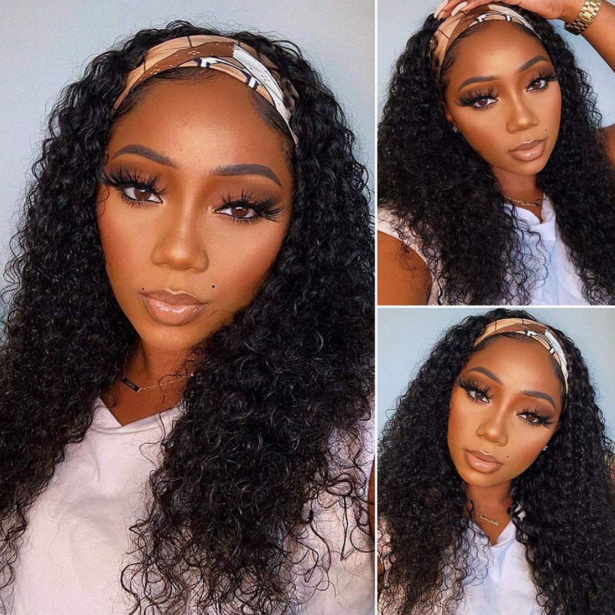 Celiarita headband wig deep wave 18inch natural look for everyday wear