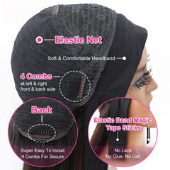 Celiarita headband wig glueless Velcro snapping for quick fit