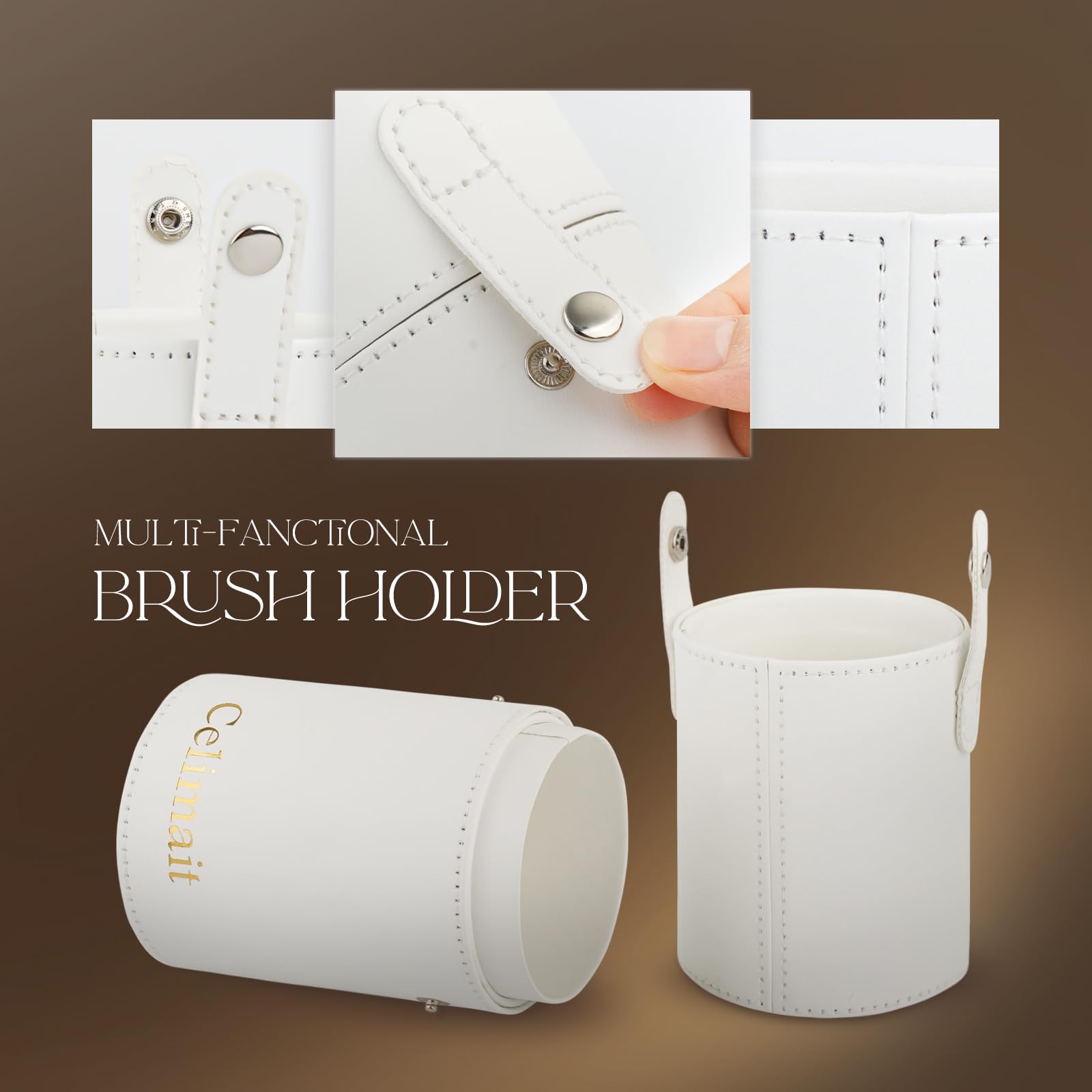 CELIMAIT ergonomic wooden-handled brushes offer comfortable, precise application