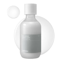 Celimax Dual Barrier Creamy Toner bottle front shows milky texture for quick absorption