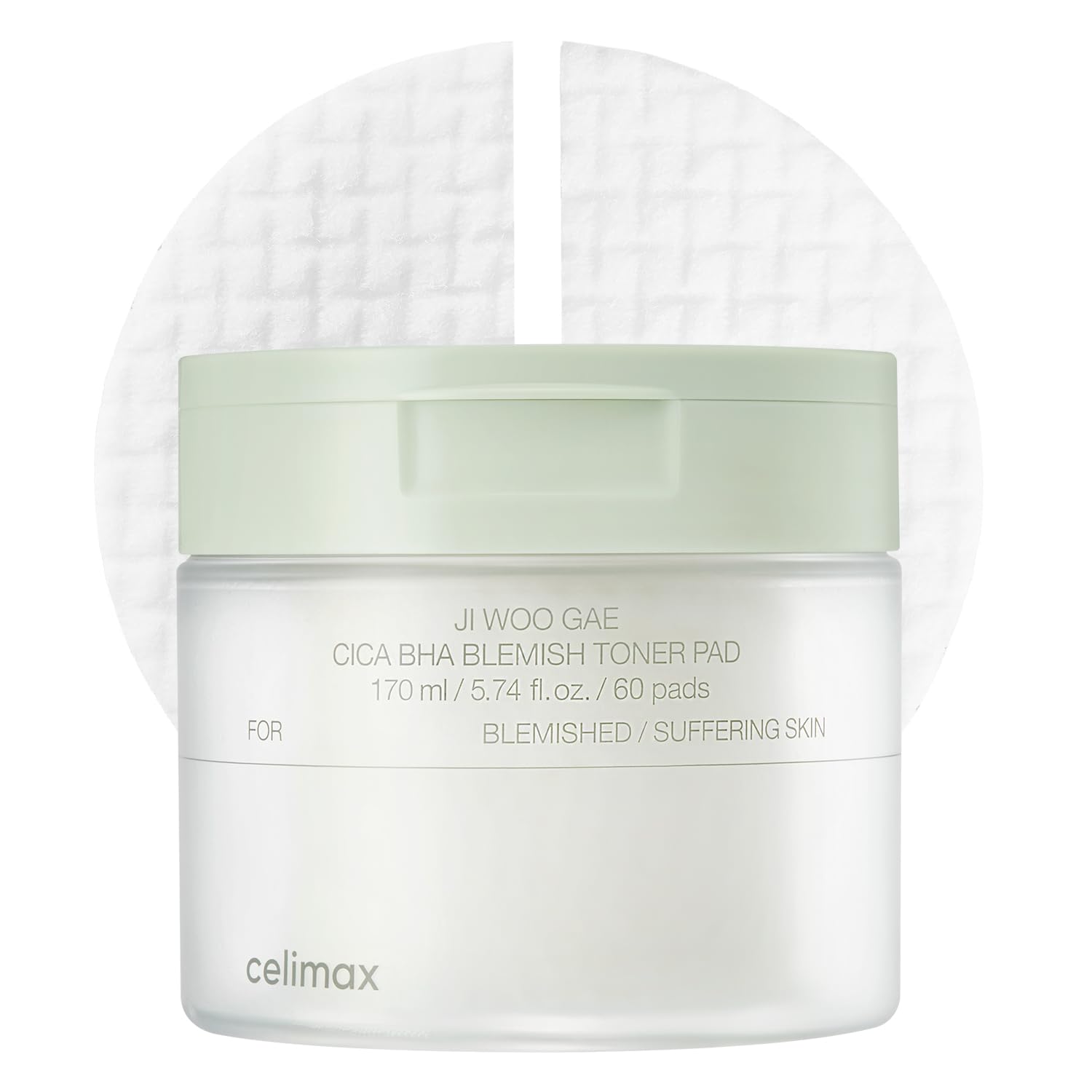 Celimax Ji.Woo.Gae toner pad pack shot showing gentle exfoliation and hydration.