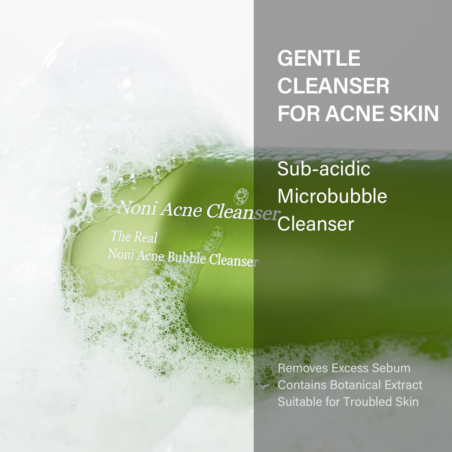Celimax Noni Bubble Cleanser foam bubbles deliver soft cleansing for all skin types.