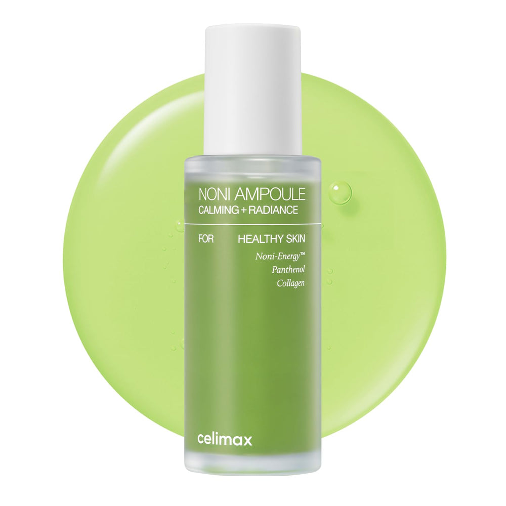 Celimax Noni Energy Ampoule bottle closeup showing hydrating formula
