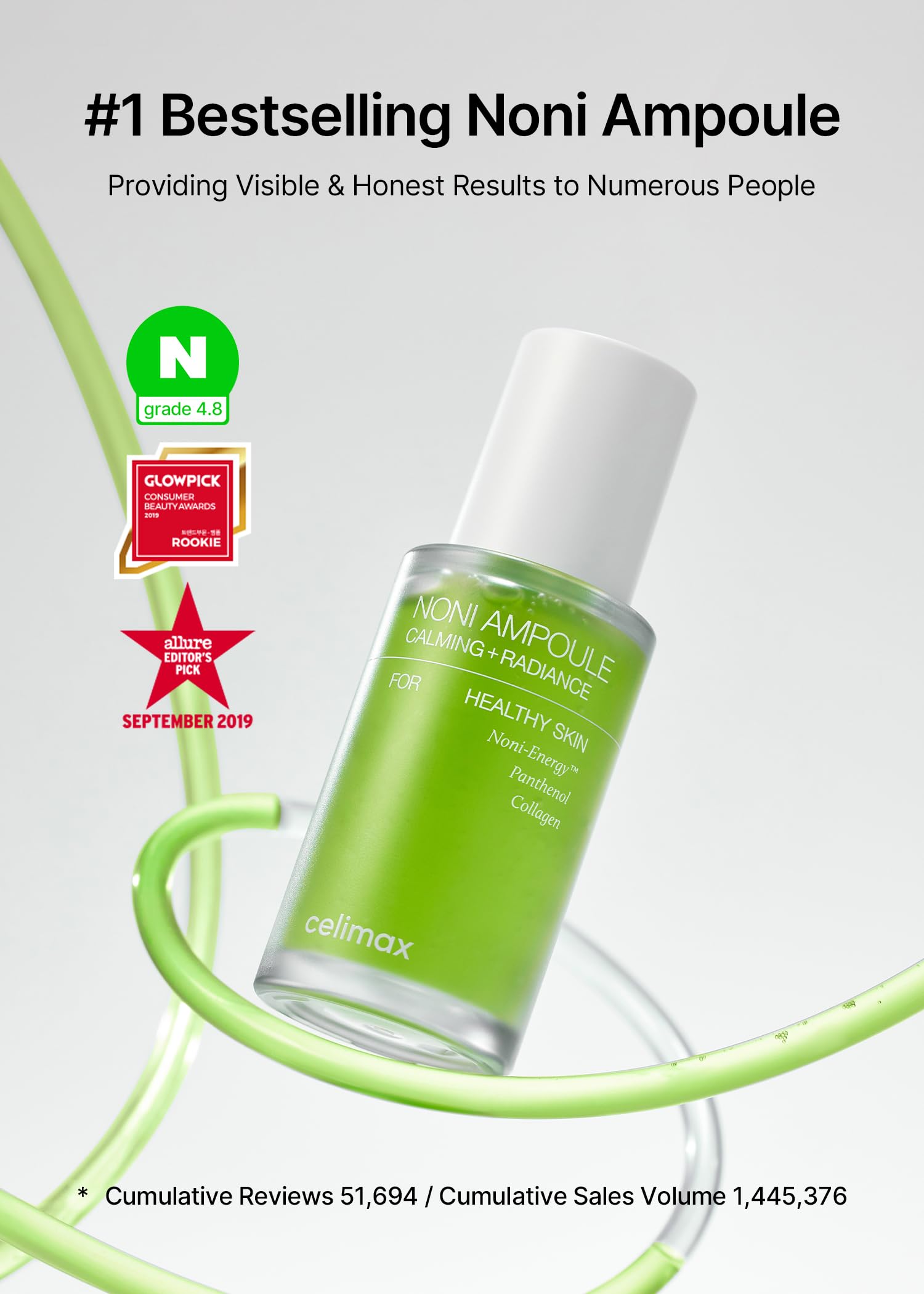 Celimax Noni Energy Ampoule bottle dispense for easy daily use