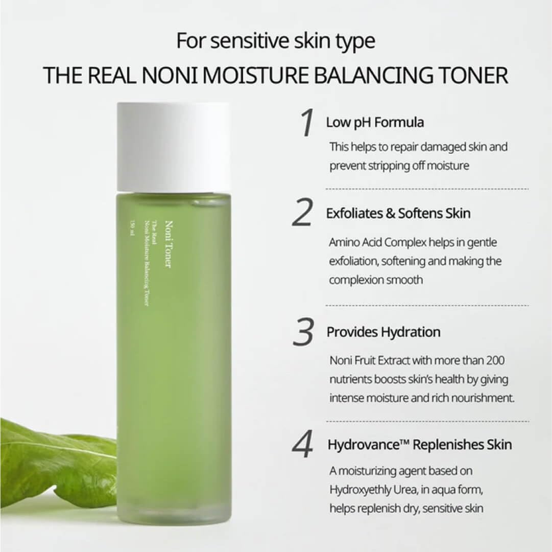 Celimax Noni Toner pump application demonstrates easy, gentle toning step.