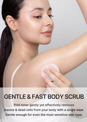 Celimax ONE STEP Body Brightening Pad texture demonstrates even application on skin