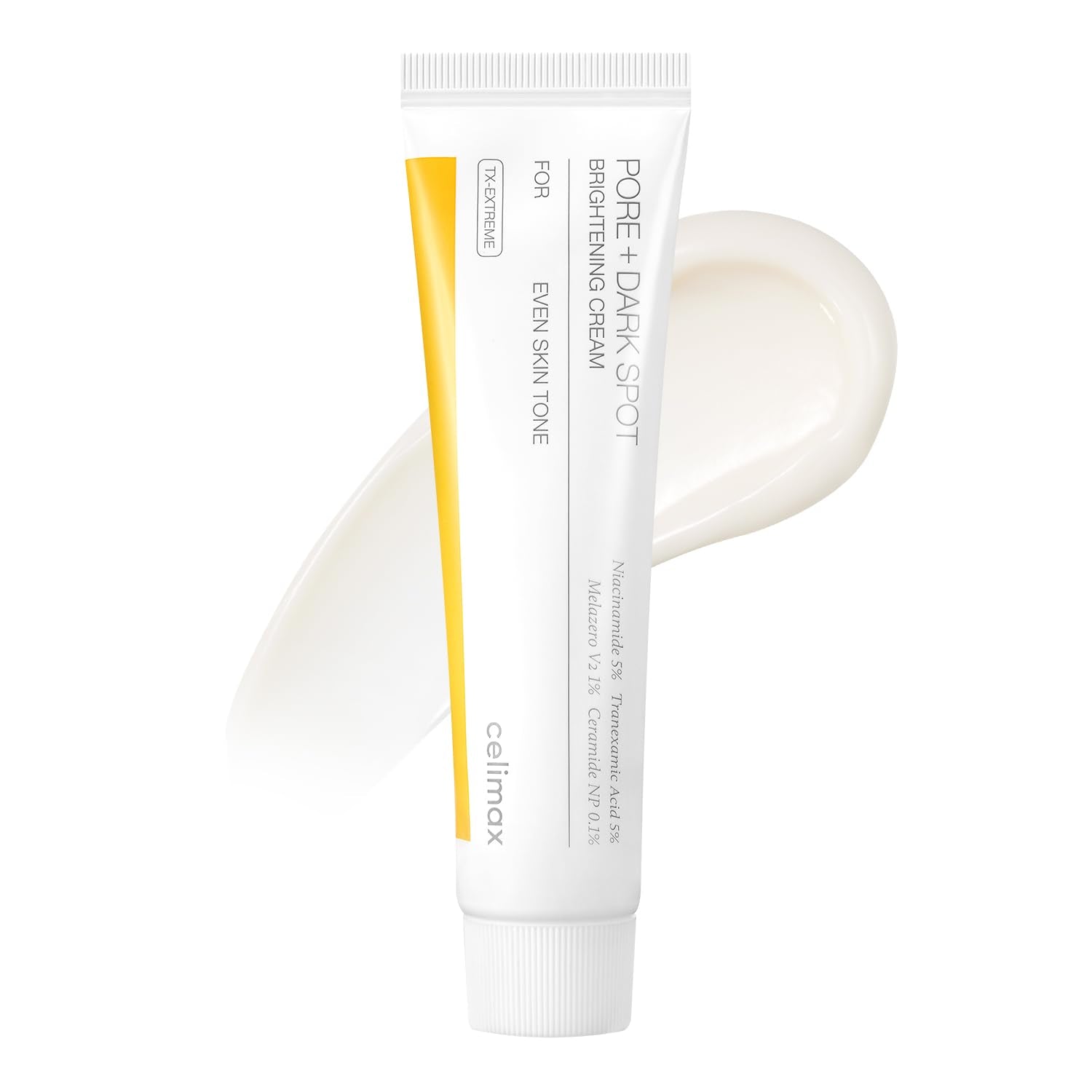 Celimax Pore+Dark Spot Cream tube front for brightening and pore care.