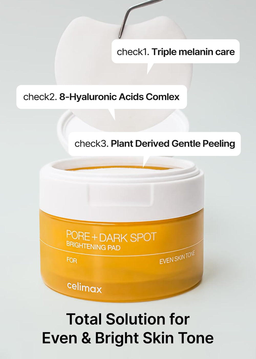 Celimax PorePlus pads pore-minimizer action graphic illustrating improved texture