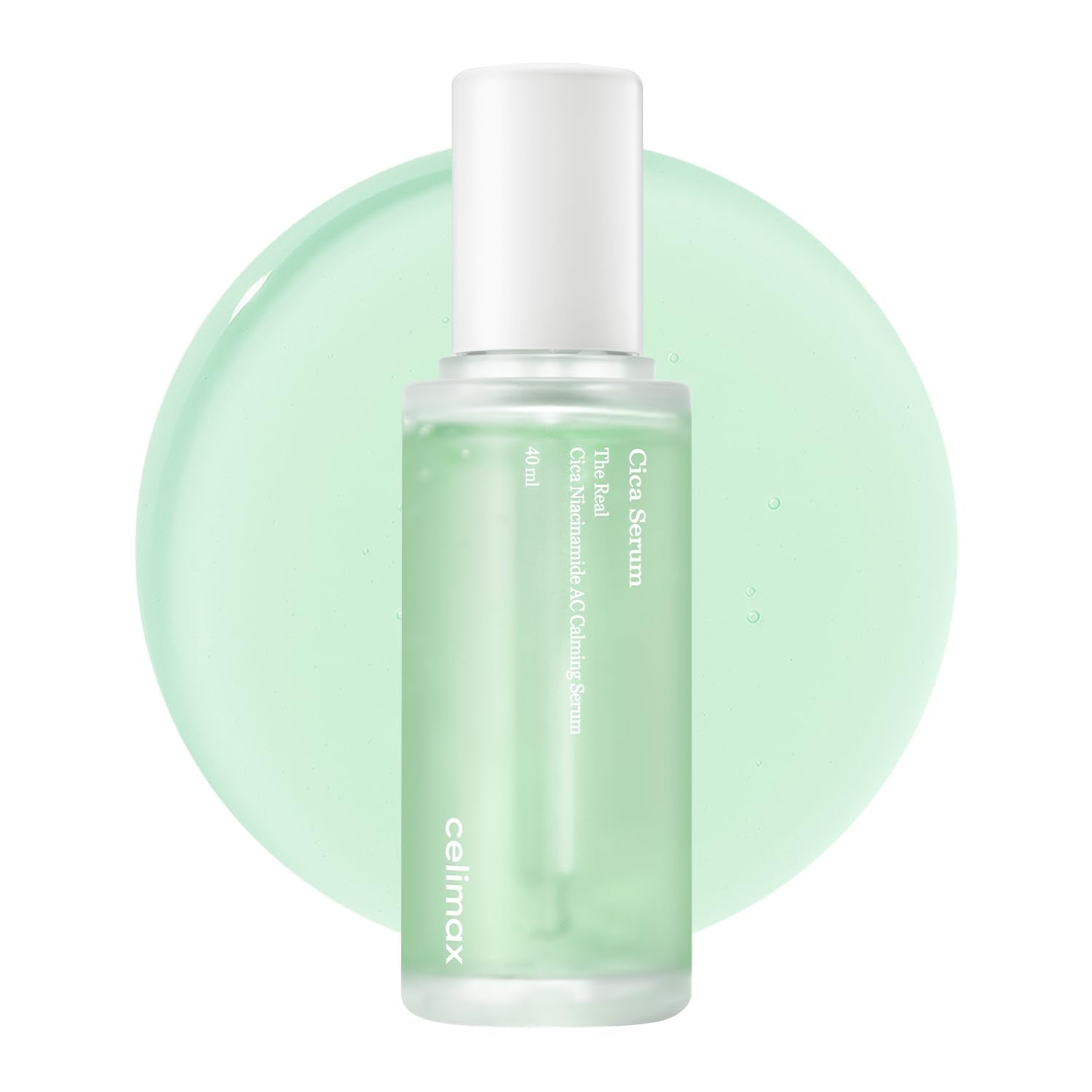 Celimax Real Cica Niacinamide Serum bottle promoting calming hydration.