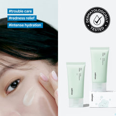 celimax Real Cica Soothing Cream on cheek for calming daily moisture routine