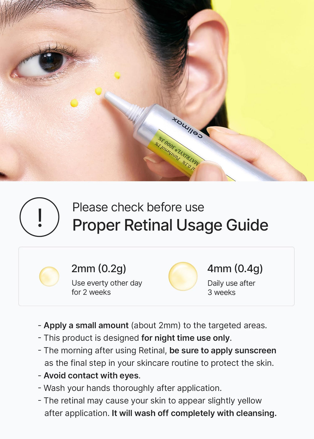 Celimax Vita A Retinal Shot micro-particle detail illustrating deep delivery into pores.
