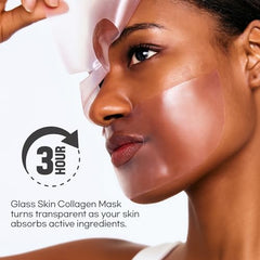 Cell Fusion C Glass Skin Mask hydrogel texture demonstrates a soothing, cooling application.