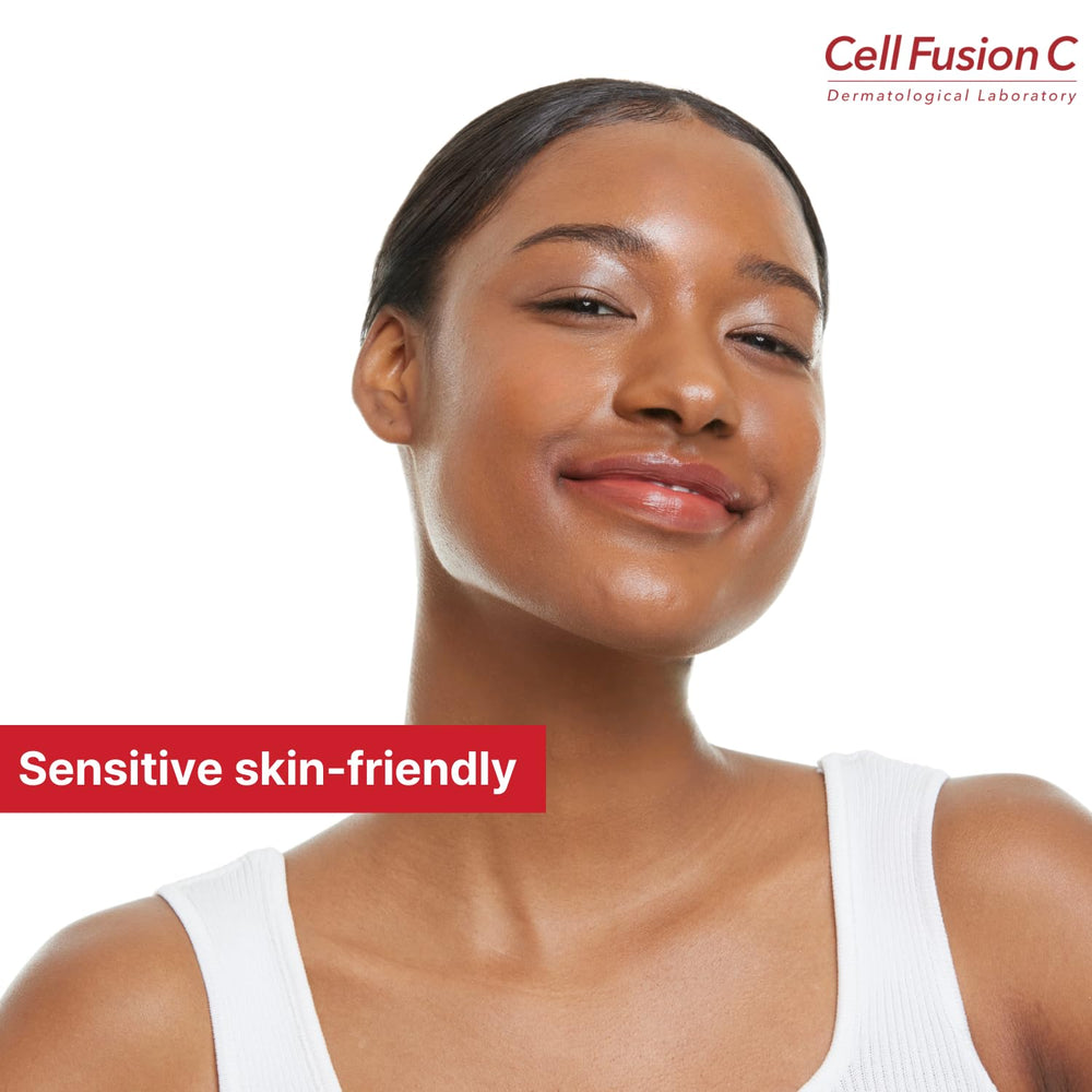 Cell Fusion C Post Alpha Cica Cooling Mask after-use glow suggests refreshed skin.