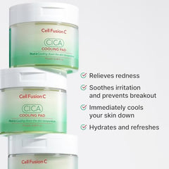 Cell Fusion C Post Alpha CICA cooling toner pad sheets stack for quick daily use