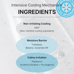 Cell Fusion C Post Alpha First Cooling Mask panthenol ingredient supports moisture retention.