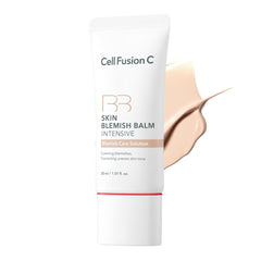 Cell Fusion C Skin Blemish Balm No.19 packaging showcases premium branding and compact design for on-the-go use.