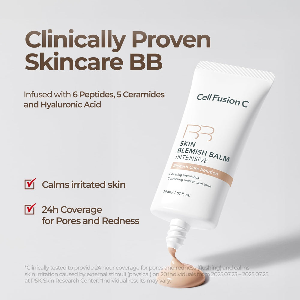 Cell Fusion C Skin Blemish Balm swirl on skin creates a natural finish.