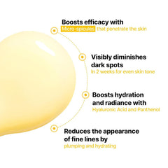 Cell Fusion C Toning C Vita Shot Ampoule sits in a bathroom scene with fast-absorbing texture.