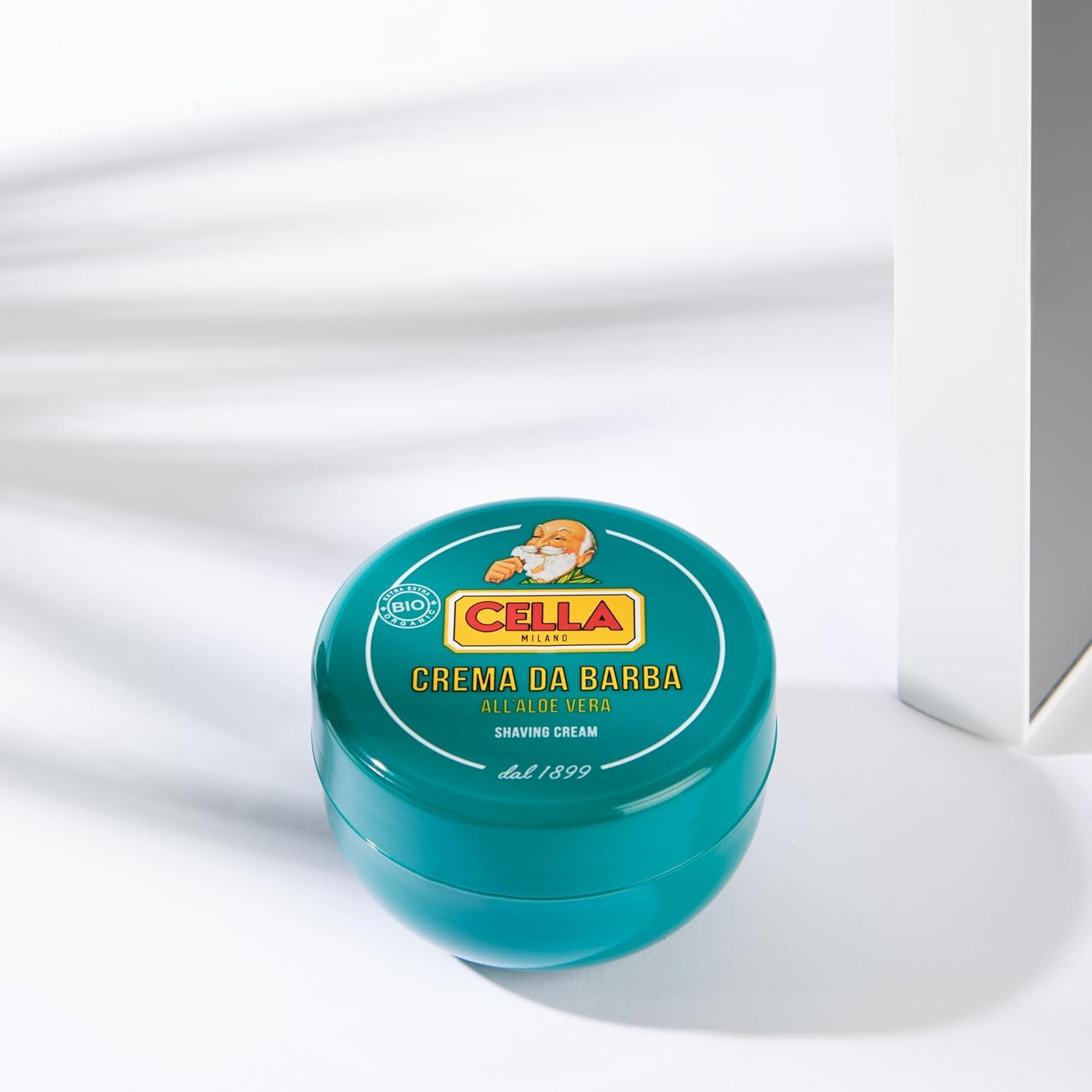 Cella Milano Aloe Vera soap with aloe leaf suggests soothing, hydrating prep.
