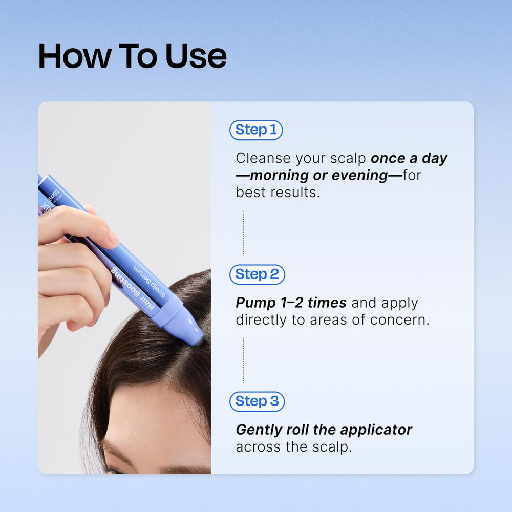 Celladix product on scalp with non-greasy finish