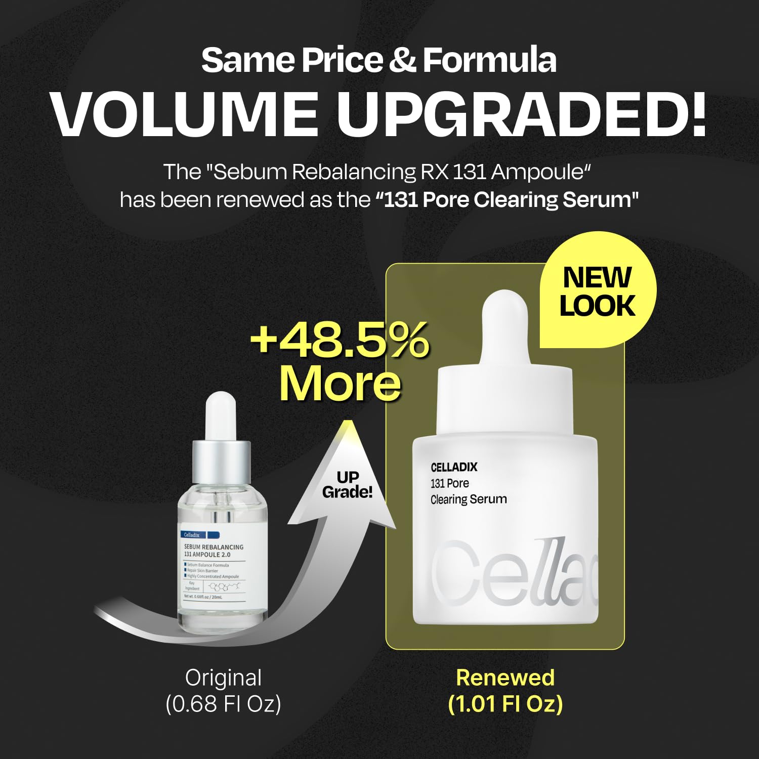 Celladix Sebum Rebalancing Rx 131 Ampoule droplet dispense demonstrates quick absorption.