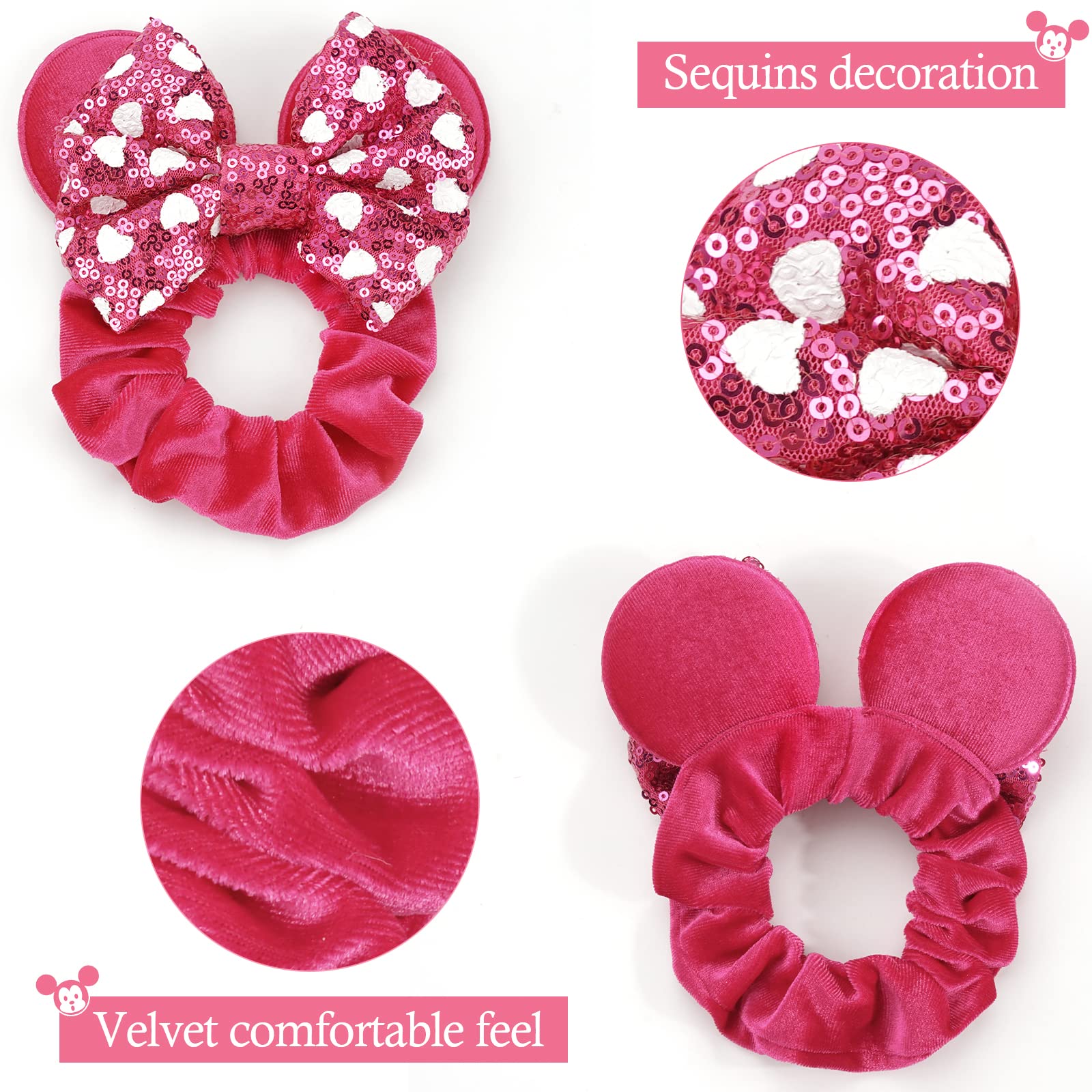 CellElection mermaid purple velvet sequin bow scrunchie adds festive sparkle for celebrations.