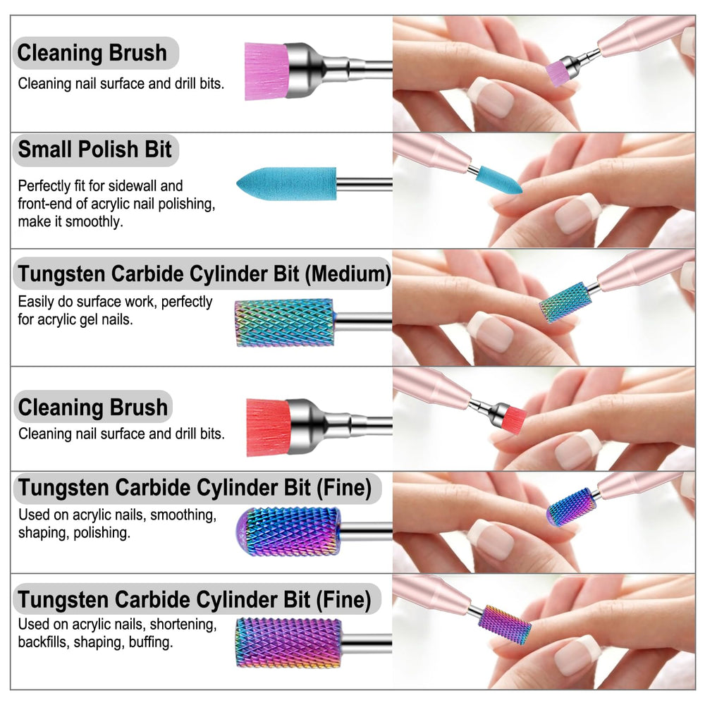 Cellentool tungsten carbide bit offers durable shaping for tough nail surfaces.