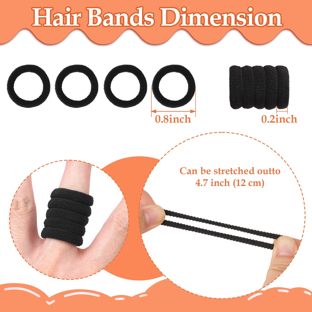 CÉLLOT black nylon hair ties closeup shows soft, snag-free wear for active kids.