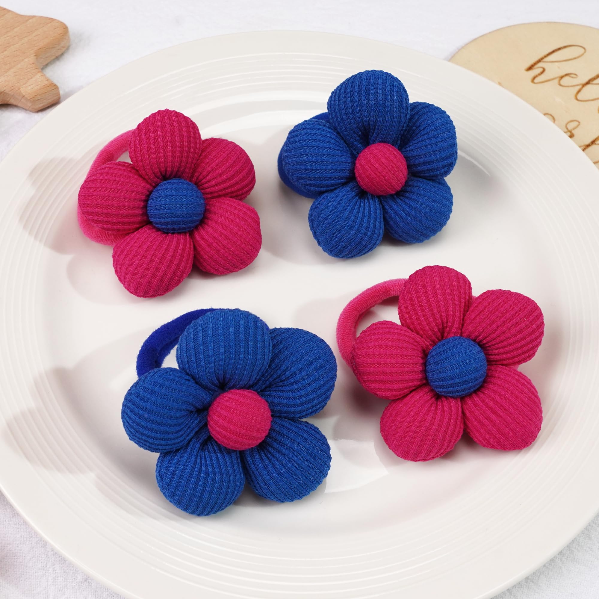 CÉLLOT flower hair tie pack shows 5 colors for quick styling